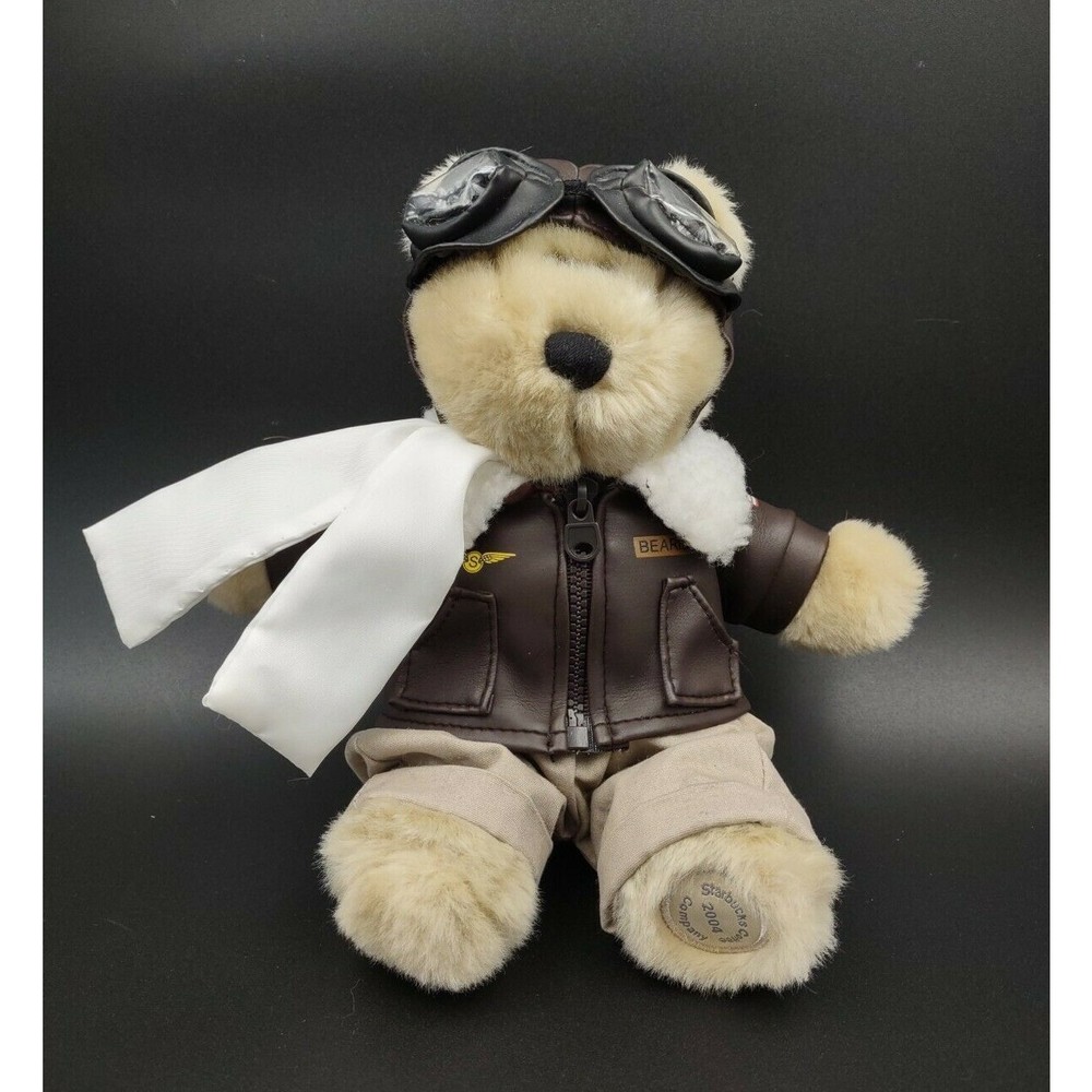 Bearista Bear Starbucks Plush Toy 32nd Edition 2004 Aviator Pilot Stuffed Animal